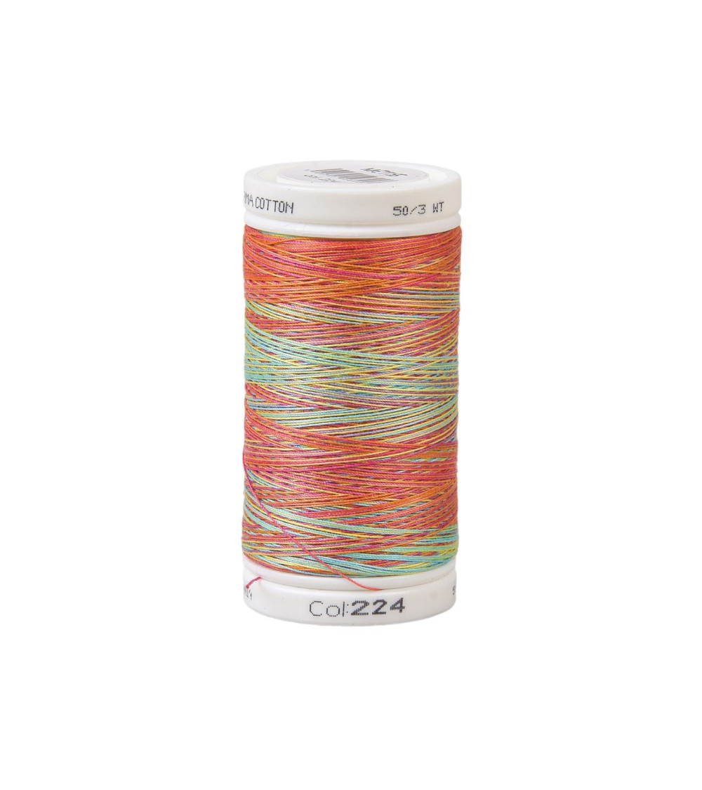 Filo di cotone variegato 500 m di alta qualità verde arancio