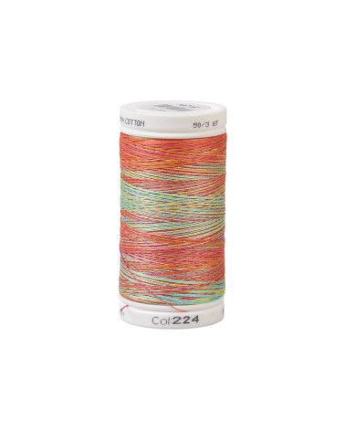 Filo di cotone variegato 500 m di alta qualità verde arancio