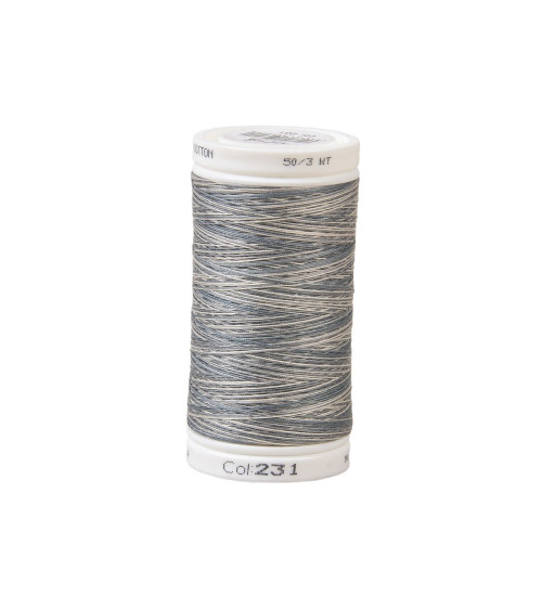 Variagated cotton thread 500m high quality gray beige