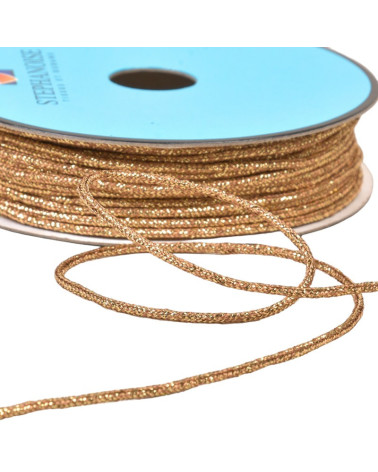 Melierte Metallschnur, 2 mm, braun/gold pro Meter
