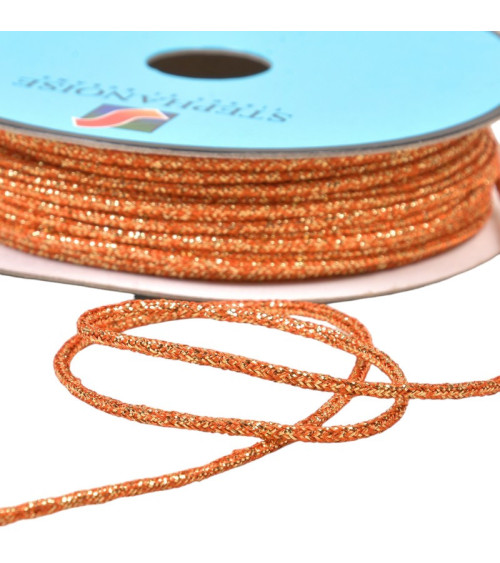 30m spool of mottled metal cord 2mm orange/gold