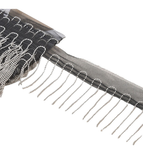 Bobine 9m frange chaînette 60mm argent
