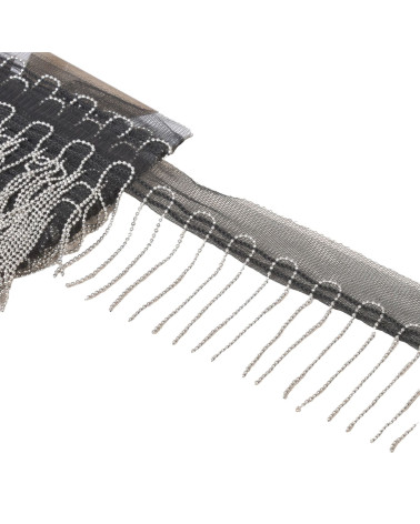 Spule 9m Fransenkette 60mm Silber