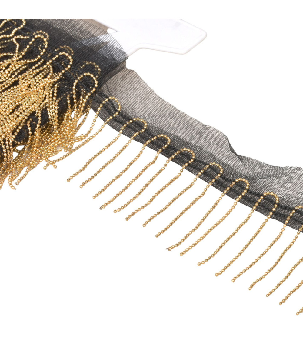 Spule 9m Fransenkette 60mm Gold