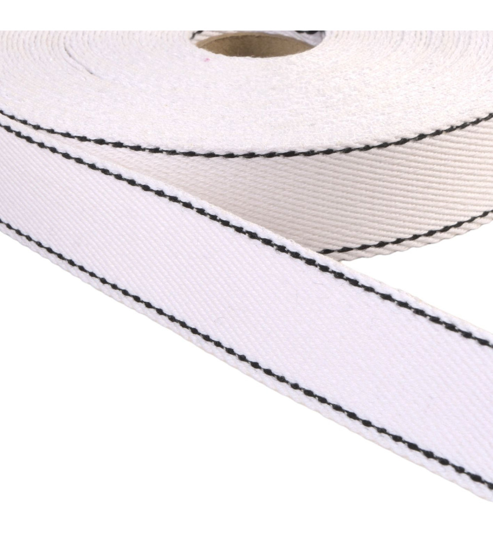 20m reel saddle stitch strap 30mm white