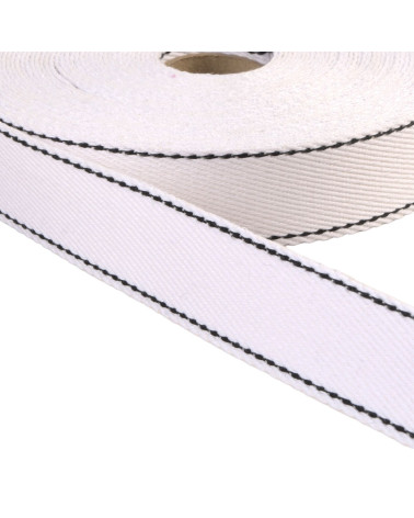 20m reel saddle stitch strap 30mm white