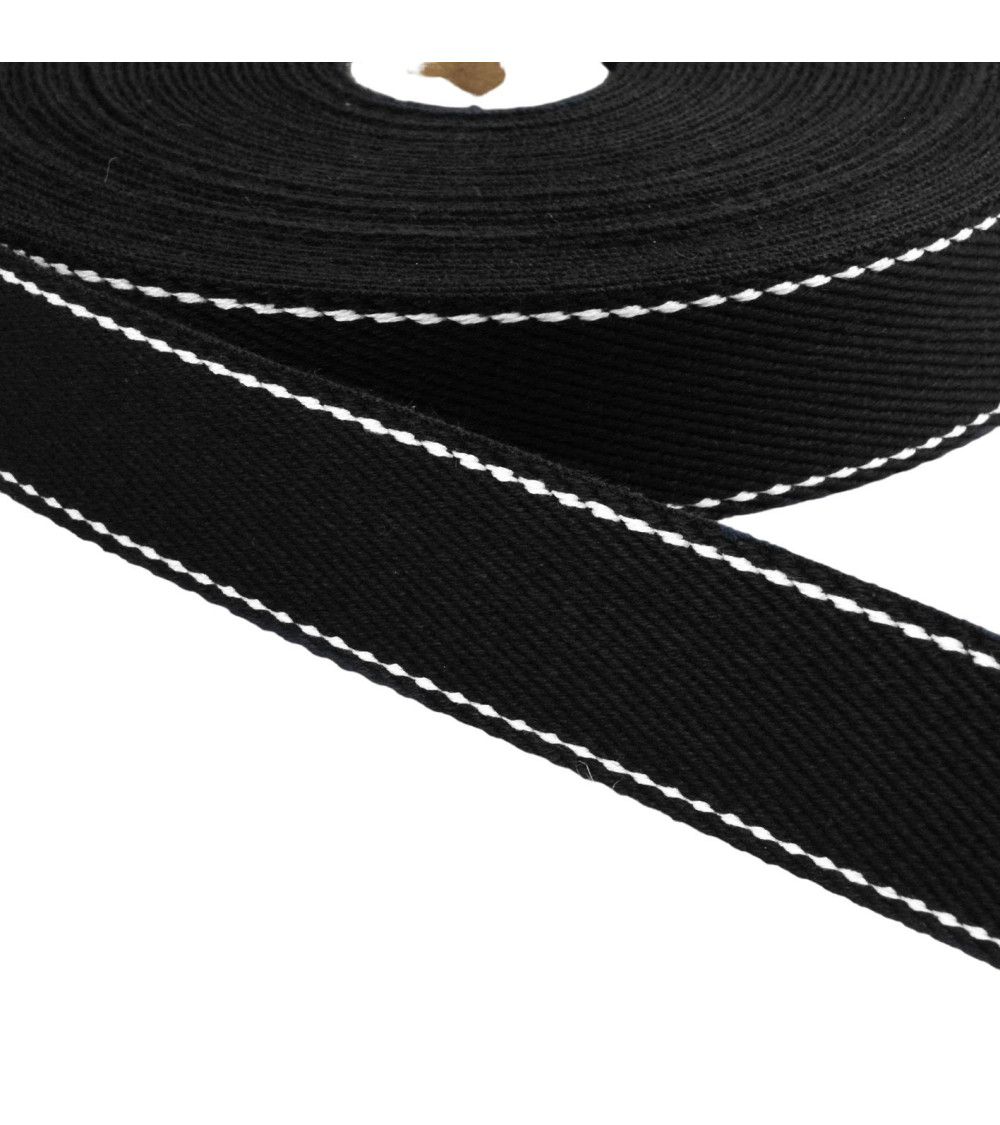 Bobine 20m sangle point sellier 30mm noir