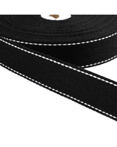 Bobine 20m sangle point sellier 30mm noir