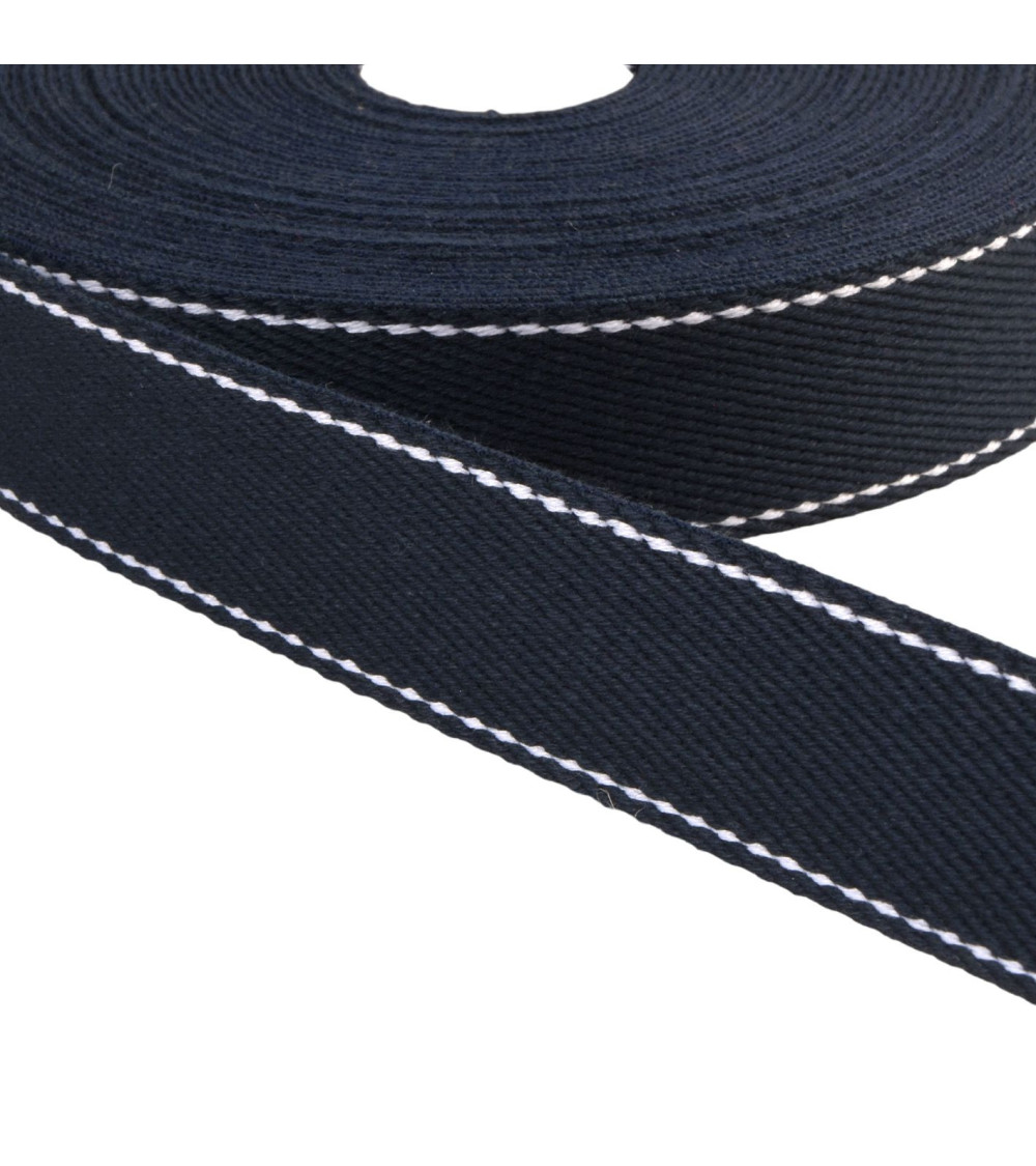 20m reel saddle stitch strap 30mm navy blue