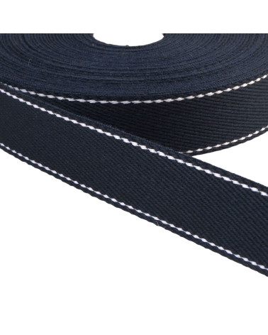 20m reel saddle stitch strap 30mm navy blue