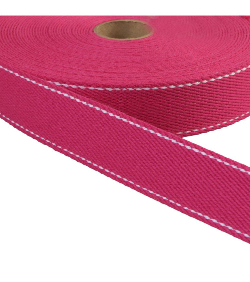 20m reel saddle stitch strap 30mm fuchsia