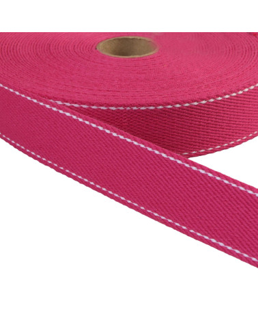 20m reel saddle stitch strap 30mm fuchsia
