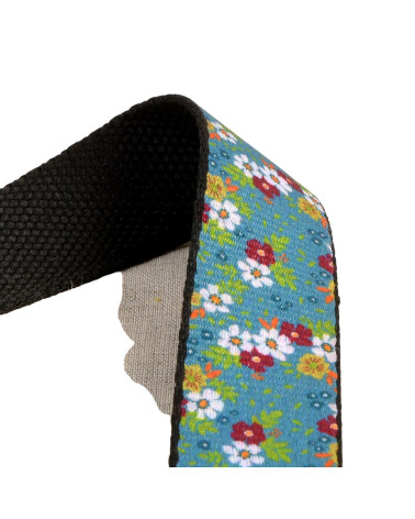 20m Rolle Gurtband Blumen 30mm Lavendelblau