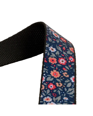 20m reel of 30mm navy blue flower strap