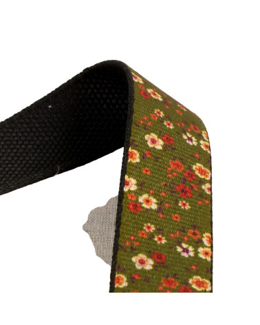 Spool of 20m strap with 30mm khaki flowers