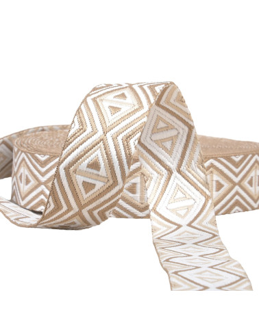 14,5 m Rolle, Diamantband, 38 mm, Beige