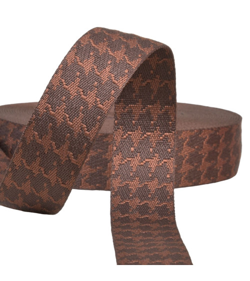 14.5m spool of 38mm houndstooth webbing dark brown