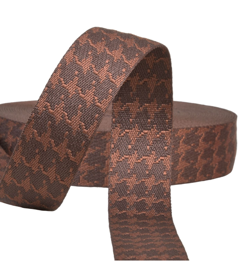 14.5m spool of 38mm houndstooth webbing dark brown