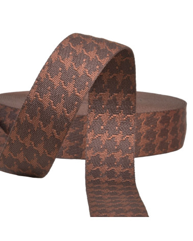 14.5m spool of 38mm houndstooth webbing dark brown
