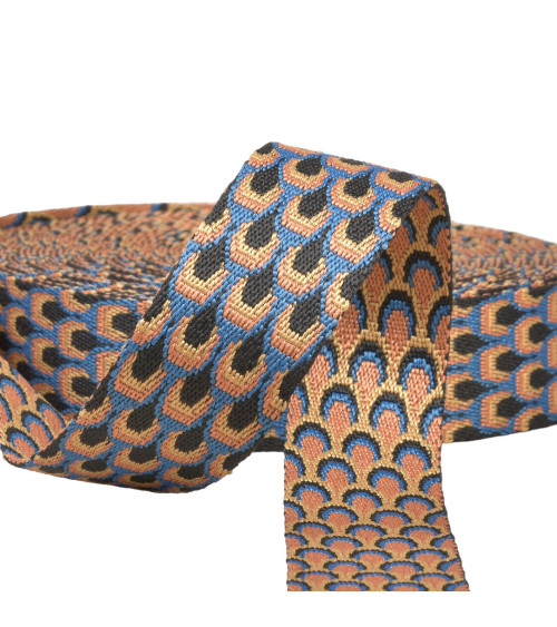 14.5m reel peacock strap 38mm denim blue