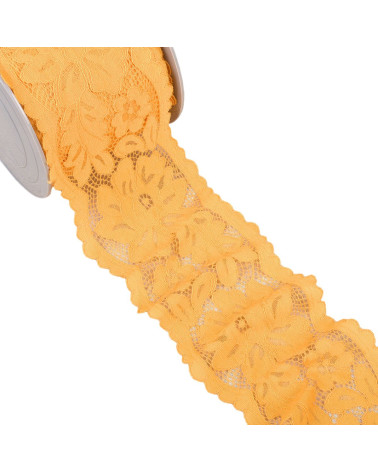 Spool 25m Rachel lace between two flowers 100mm gold