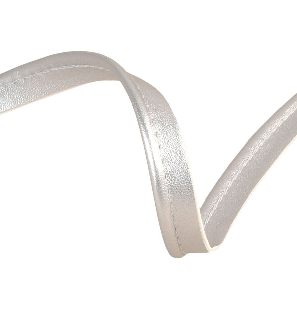 25m spool with faux metal piping 3mm silver