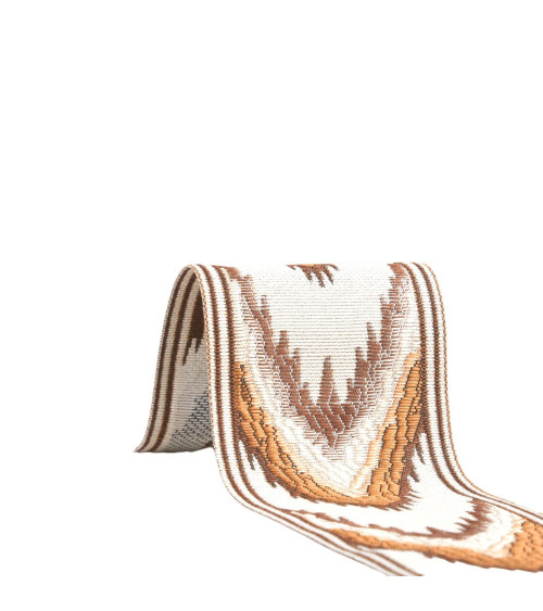 24m spool of herringbone jacquard braid 58mm chocolate brown