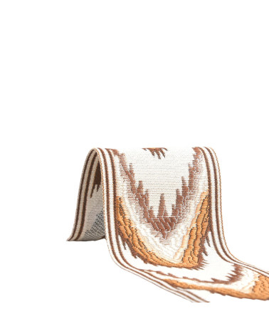 24m spool of herringbone jacquard braid 58mm chocolate brown