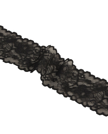 Bobina 15m fiori di pizzo elastico 62mm nero