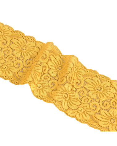 Bobina da 15m fiori di pizzo elastico 85mm oro giallo
