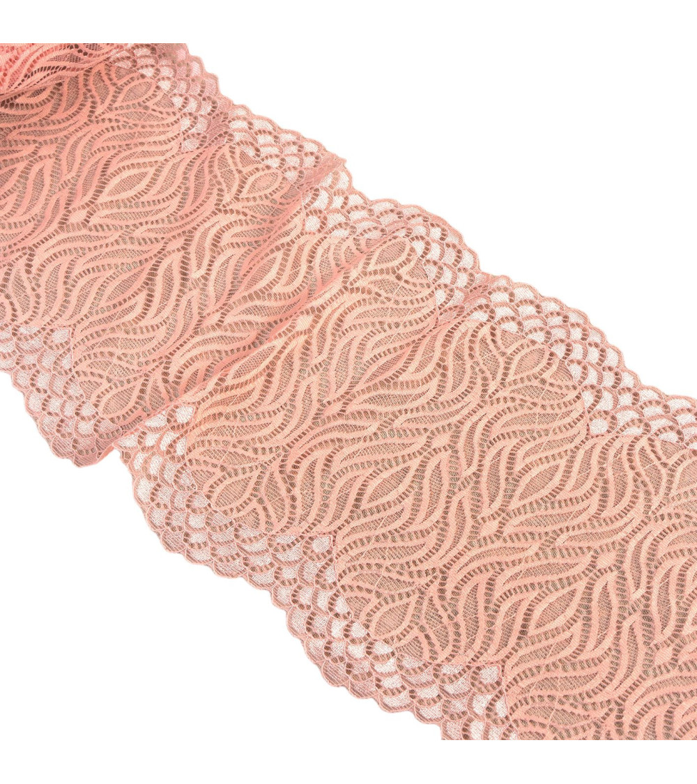 Spool 15m elastic flame lace 200mm salmon