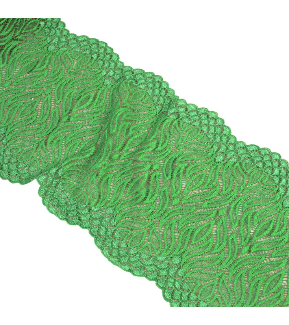 Spool 15m elastic flame lace 200mm dark green