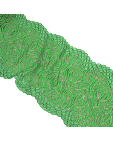 Bobina 15mt pizzo fiamma elastico 200mm verde scuro