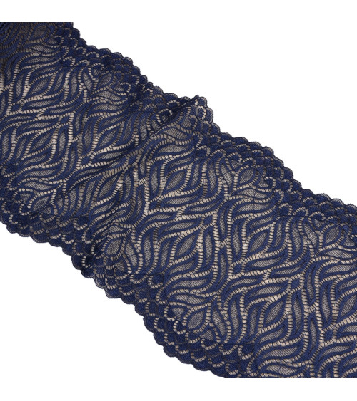 Spool 15m elastic flame lace 200mm navy blue