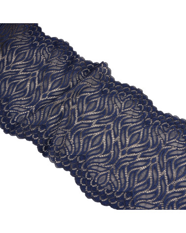 Bobina 15m pizzo fiamma elastico 200mm blu navy