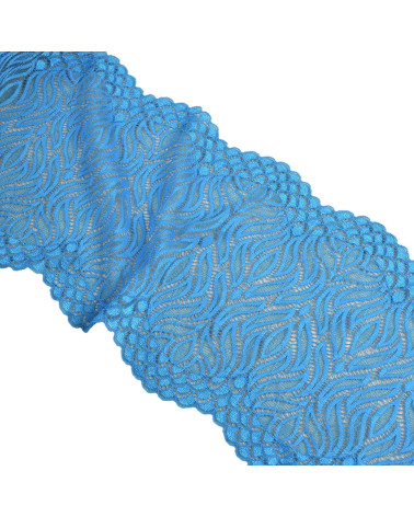 Bobina da 15m di pizzo elastico fiamma 200mm blu royal