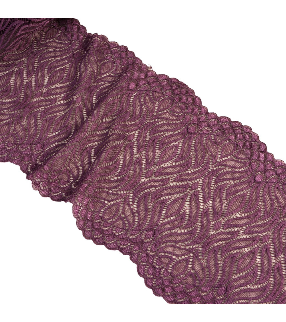 Spool 15m elastic flame lace 200mm plum