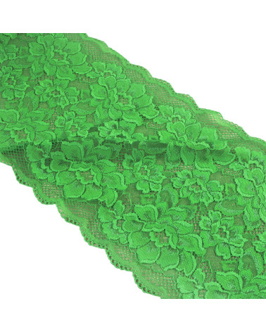 Bobina da 15m fiori di pizzo elastico 230mm verde