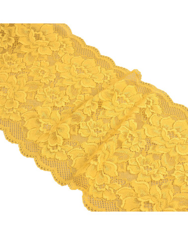 Spool 15m elastic lace flowers 230mm salmon