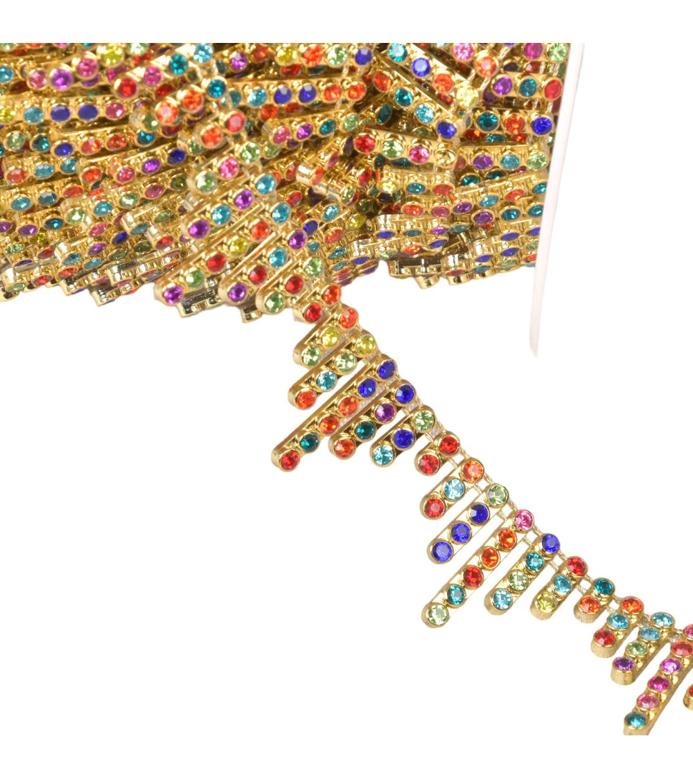 9m spool triangle fringe 20mm 20mm gold multicolor