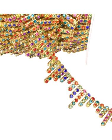 9m spool triangle fringe 20mm 20mm gold multicolor