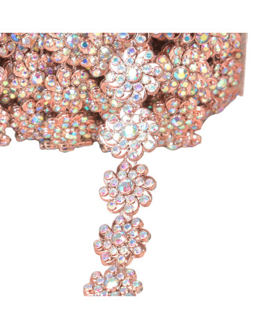 Bobine 9m gallon fiori 17mm 17mm rosa dorato
