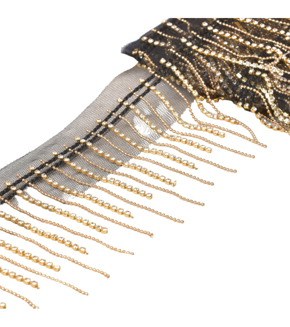 Chain fringe 80mm black/gold per meter