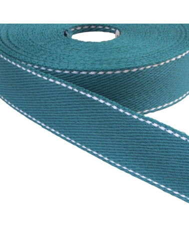 30mm duck blue saddle stitch strap by the meter
