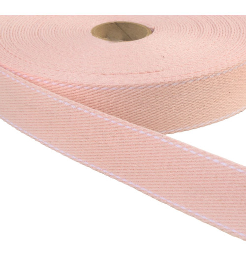Saddle stitch strap 30mm light pink per meter