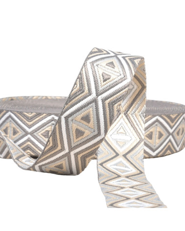 Diamond strap 38mm medium gray per meter