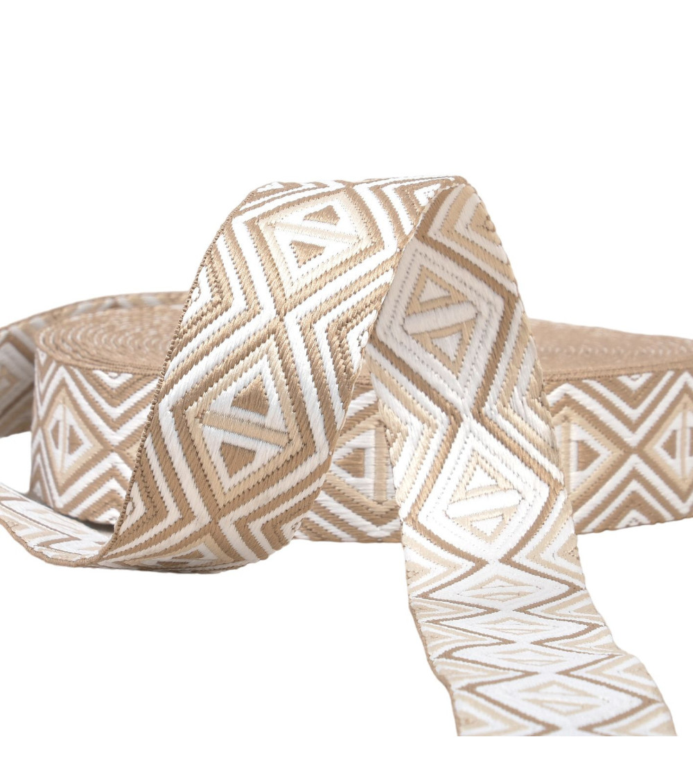 Diamond strap 38mm beige per meter