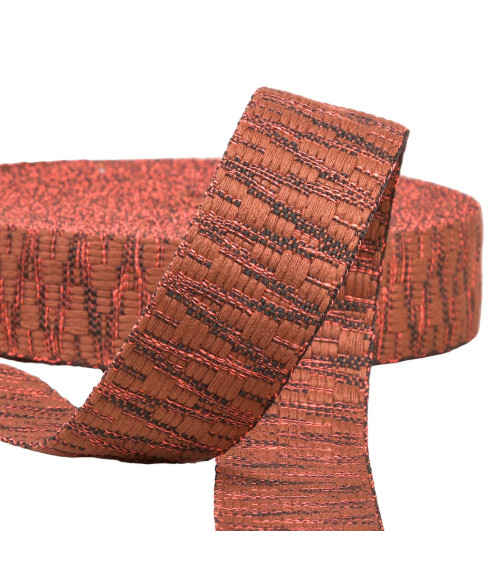 Ethnic strap 38mm rust per meter