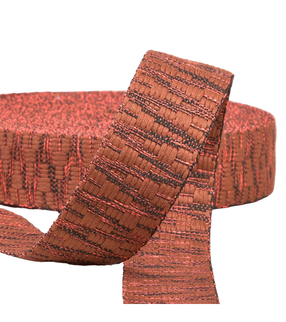 Ethnic strap 38mm rust per meter