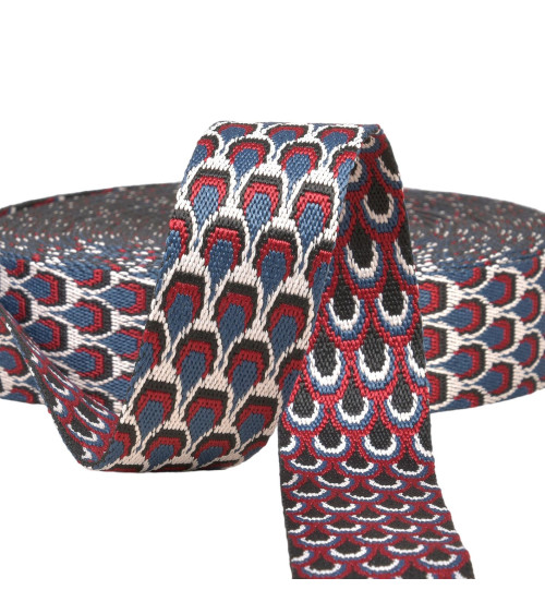 Peacock strap 38mm duck blue per meter